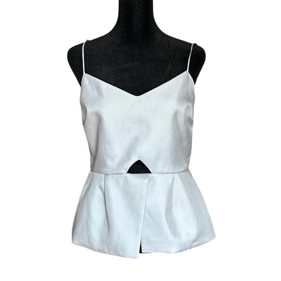 NICHOLAS Blue Silk Structured Tank Top Cut Out Regency Romantic Twee Coquette 8 - Picture 12 of 12